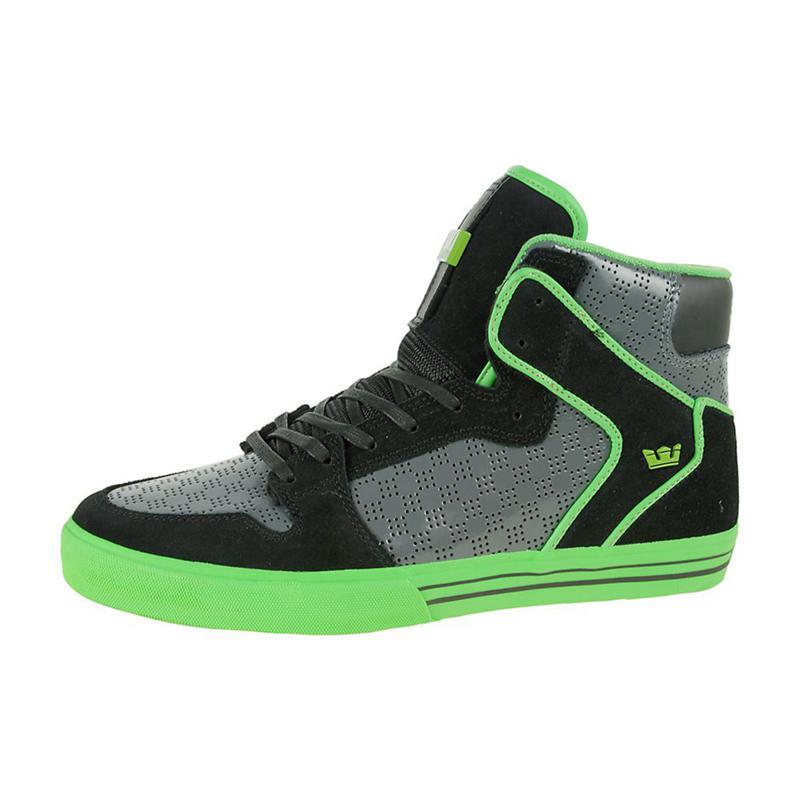 Buty Supra VAIDER - Sneakersy Wysokie Męskie - Szare Czarne (VIYA-58213)